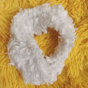White fuzzy headband
